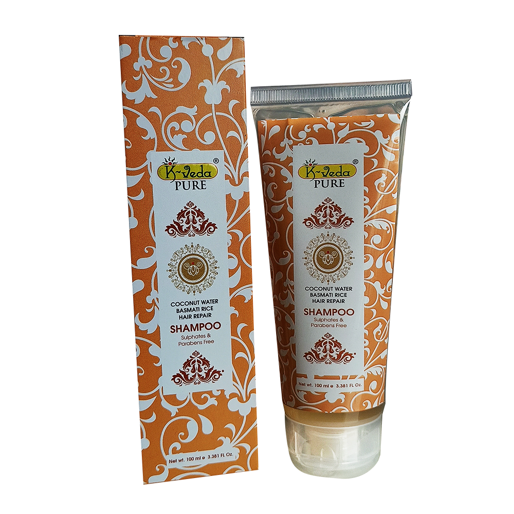 K‑VEDA PURE COCONUT WATER BASMATI RICE HAIR REPAIR SHAMPOO 100 ml – With Coconut Water &amp; Rice Protein For Hair Strengthening