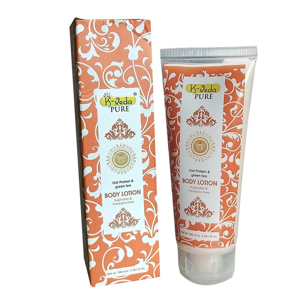 K‑VEDA Pure Oat & Green Tea Body Lotion 100 ml – Moisturising lotion with oat protein &amp; green tea for hydration &amp; antioxidant care