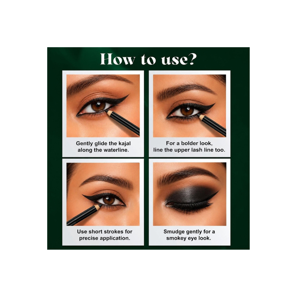 Mumtaz Herbal Kohl Liner Classic – Ayurvedic Eye Kohl Pencil for Bold Eye Definition, Deep Black Finish