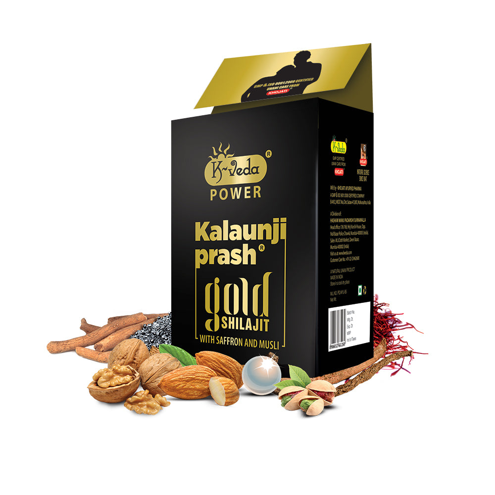 K‑VEDA Kalaunjiprash Gold Shilajit 126 gm – Ayurvedic Tonic With Black Seed, Gold & Shilajit for Vitality & Stamina