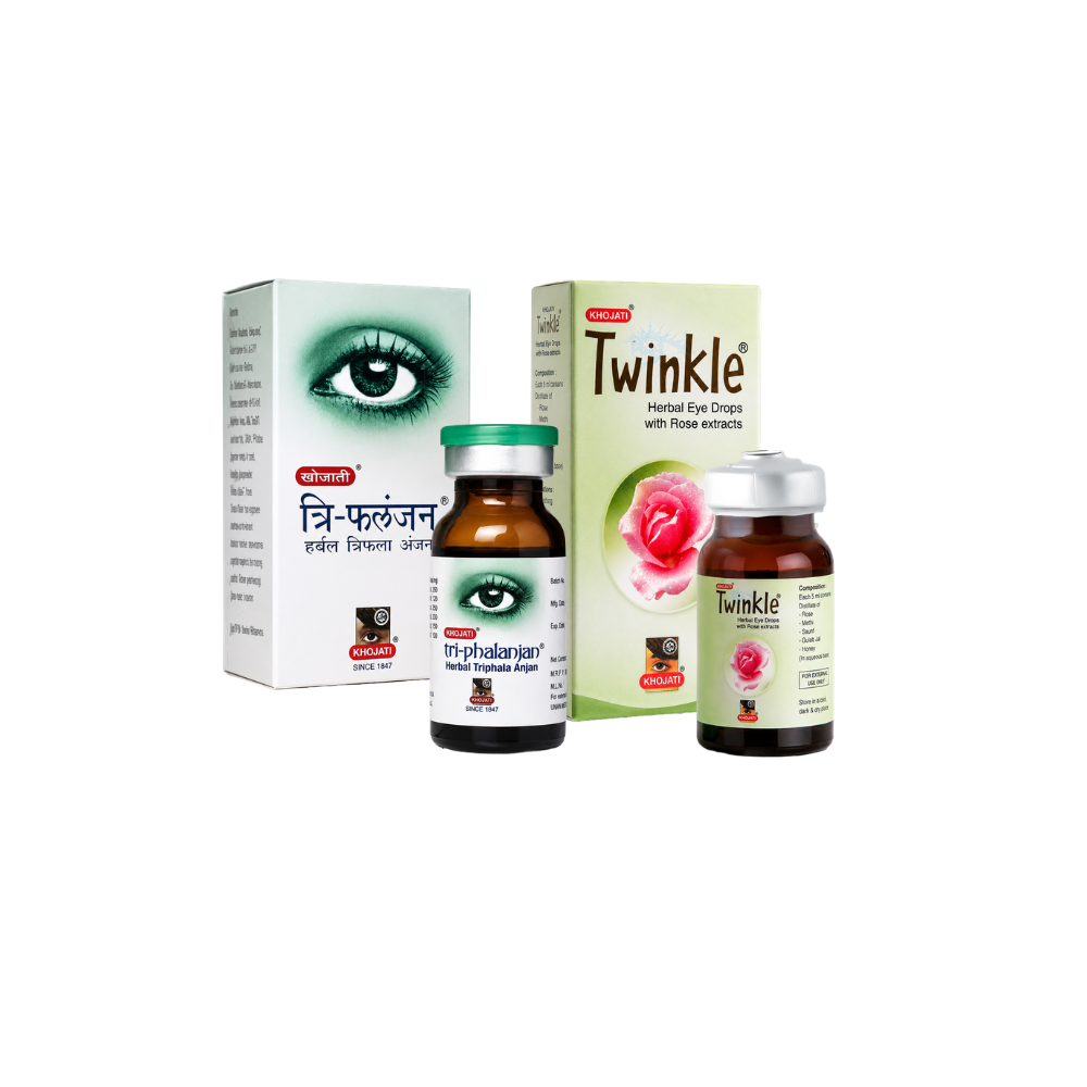 Tri-phalanjan 7ml + Twinkle 10ml – Ayurvedic Eye Care Combo with Triphala, Honey & Rose Water
