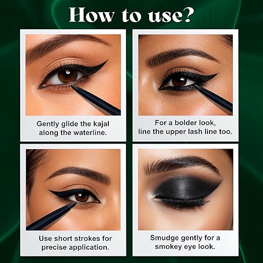 Eyeyurvedic Kohl Liner Black  – Ayurvedic Pencil Liner With Cow’s Ghee & Coconut Oil For Cooling Deep Black Definition