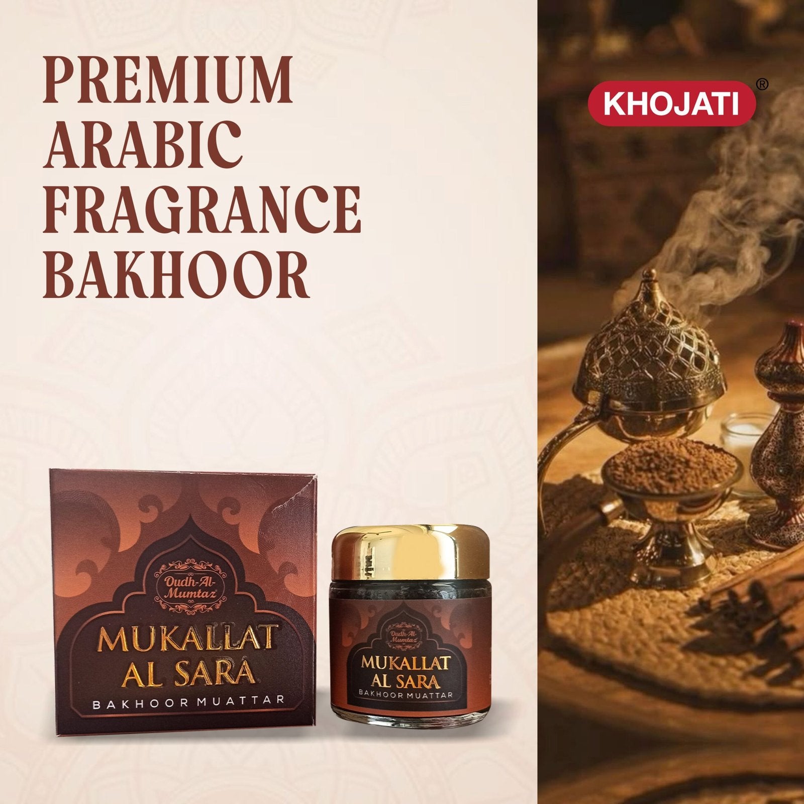 K-VEDA Bakhoor Mukallat Al Sara 40gm – Bakhoor With Herbal Extracts For Luxurious Aroma & Relaxation