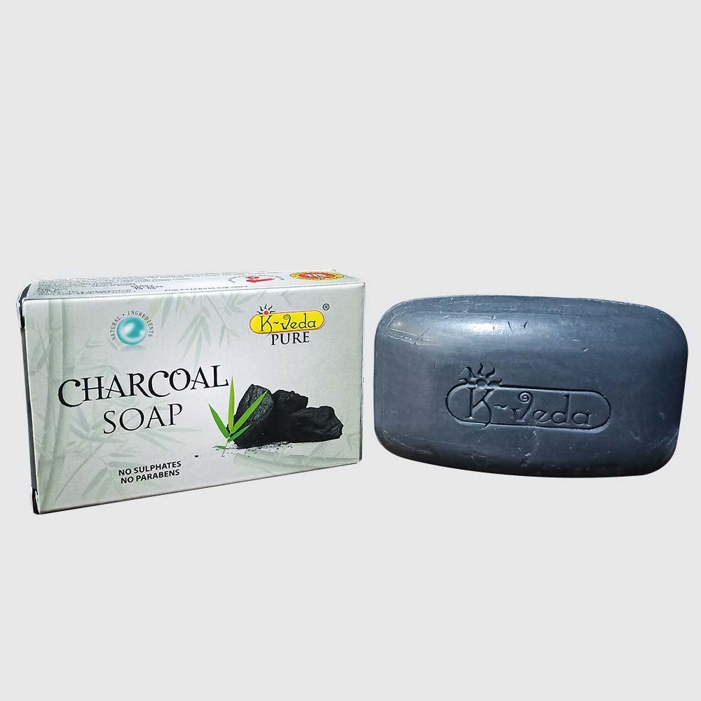 K?VEDA PURE CHARCOAL SOAP 100?gm – Ayurvedic Soap With Activated Charcoal & Tea Tree Oil For Deep Cleansing