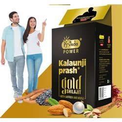K‑VEDA Kalaunjiprash Gold Shilajit 252gm – Ayurvedic Tonic With Black Seed, Gold & Shilajit for Energy & Vitality