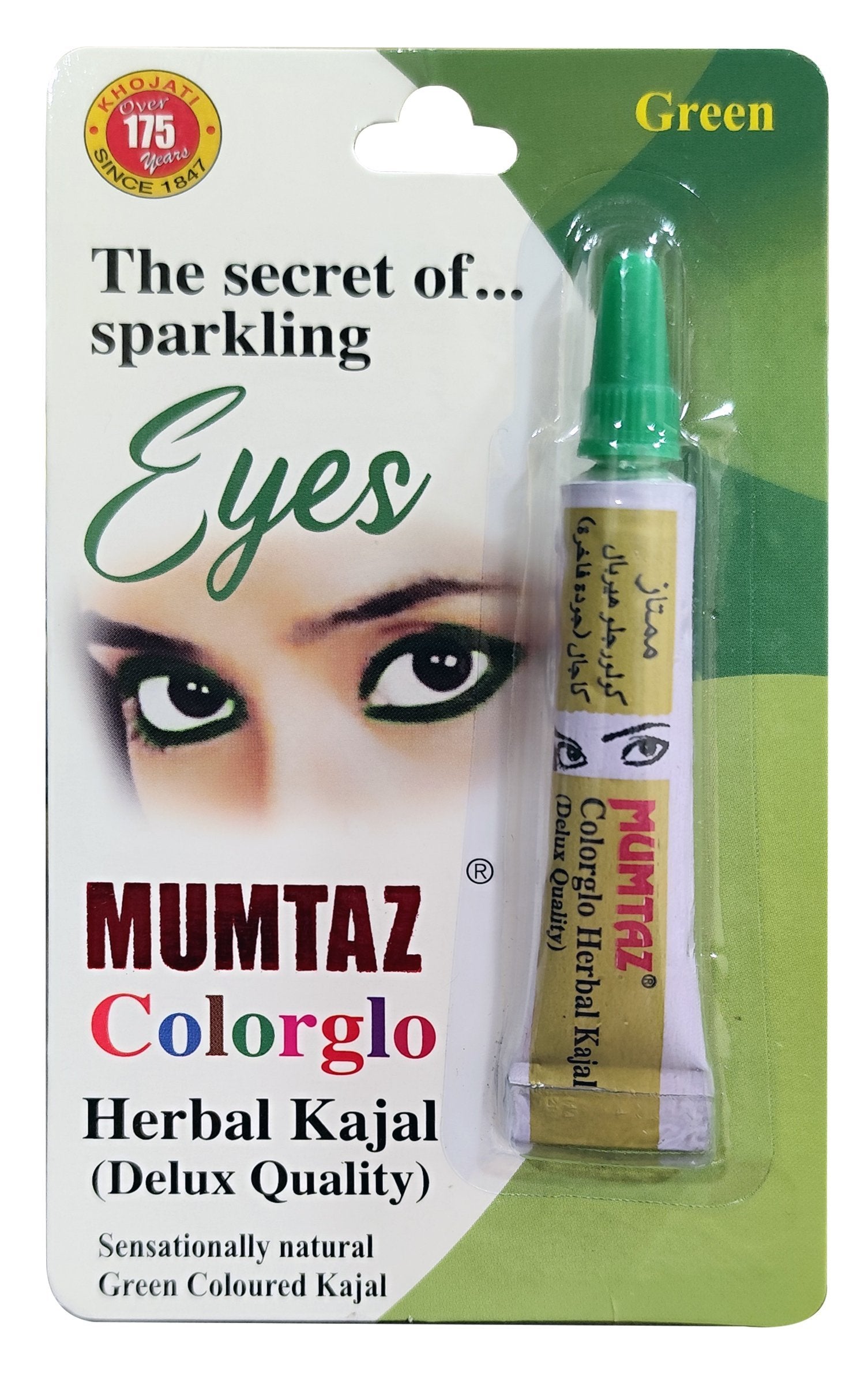 MUMTAZ COLORLO HERBAL KAJAL GREEN – Ayurvedic coloured kajal with cow ghee & botanical oils for cooling long‑wear