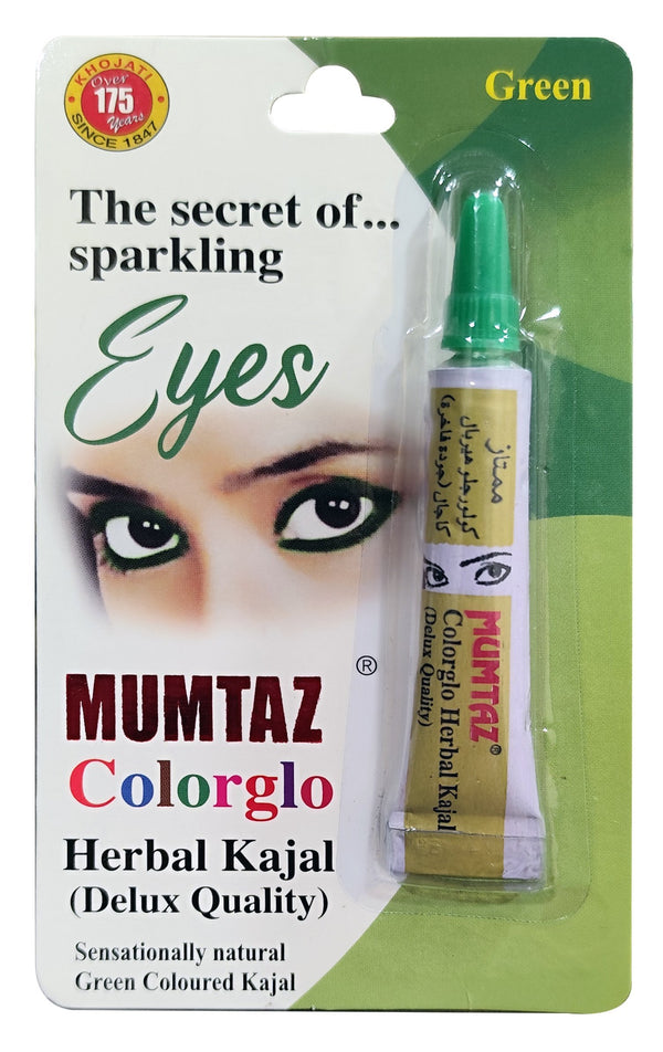 MUMTAZ COLORLO HERBAL KAJAL GREEN – Ayurvedic coloured kajal with cow ghee & botanical oils for cooling long‑wear