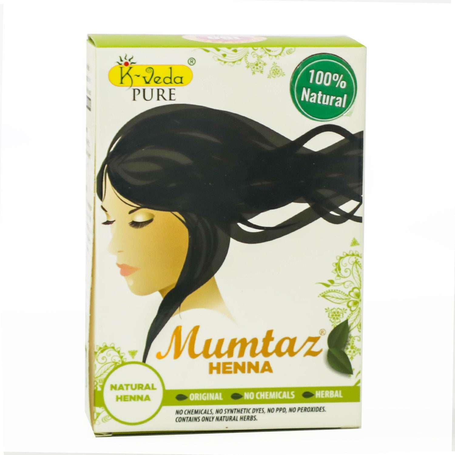 K‑VEDA MUMTAZ ORGANIC HENNA‑NATURAL HENNA – Ayurvedic hair & body dye with pure Lawsonia for rich natural colour