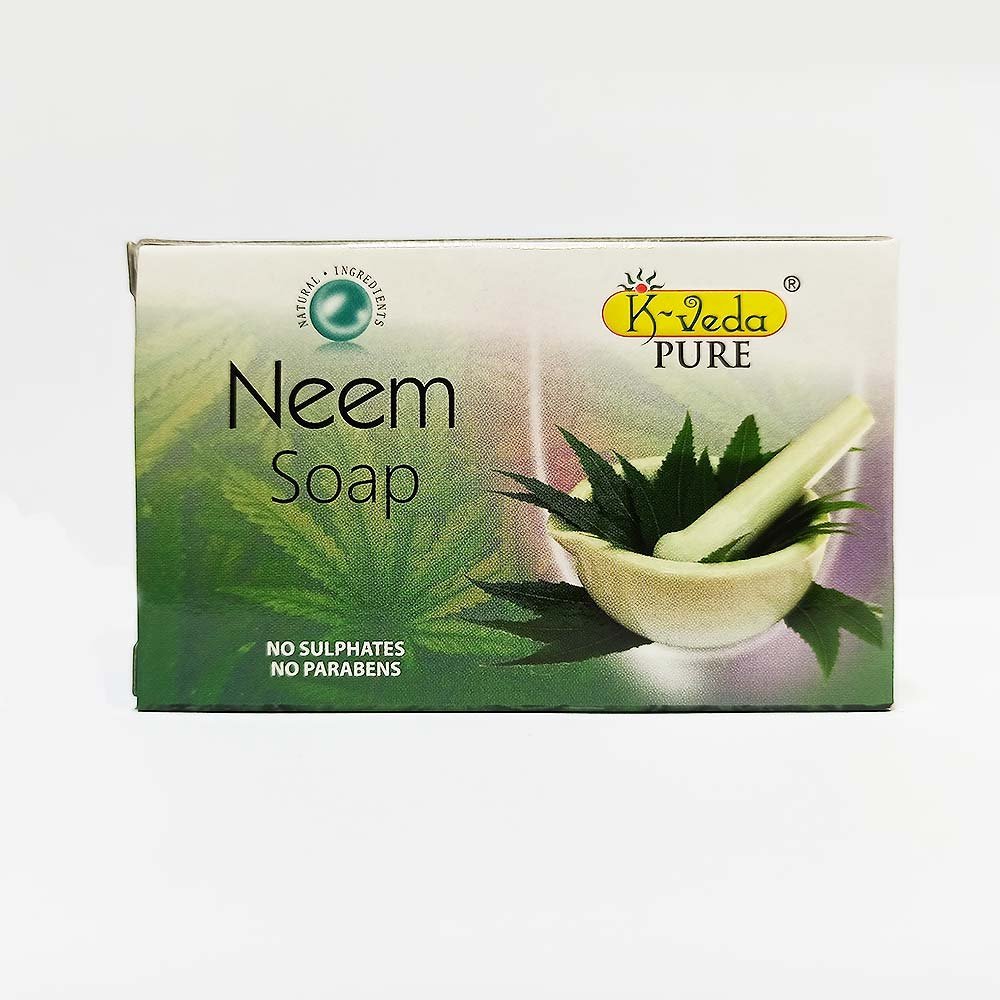 K-VEDA PURE NEEM SOAP 125 gm – Ayurvedic cleansing soap with neem for acne prone & balanced skin