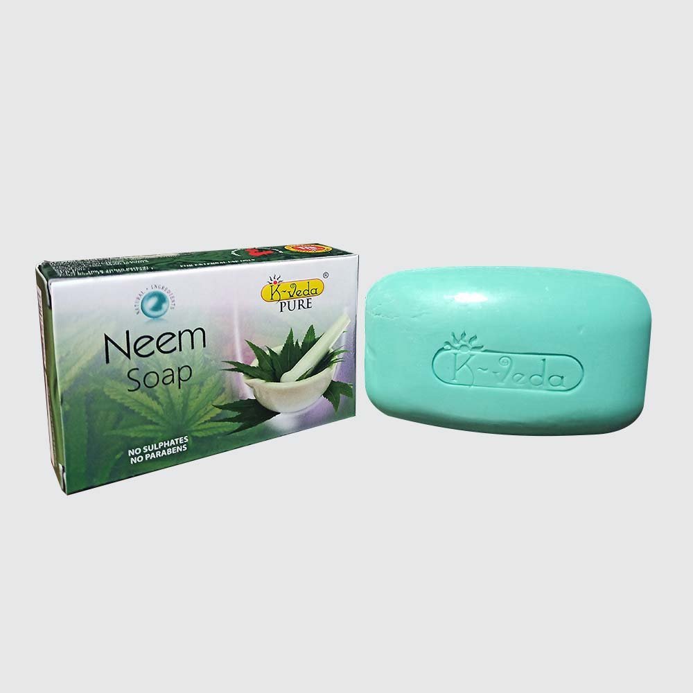 K-VEDA PURE NEEM SOAP 125 gm – Ayurvedic cleansing soap with neem for acne prone & balanced skin