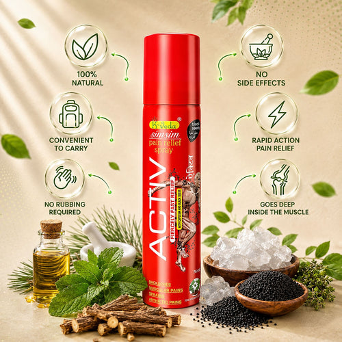 K-VEDA Activ Pain Relief Spray 75ml – Ayurvedic Relief Spray For Joint and Muscle Discomfort