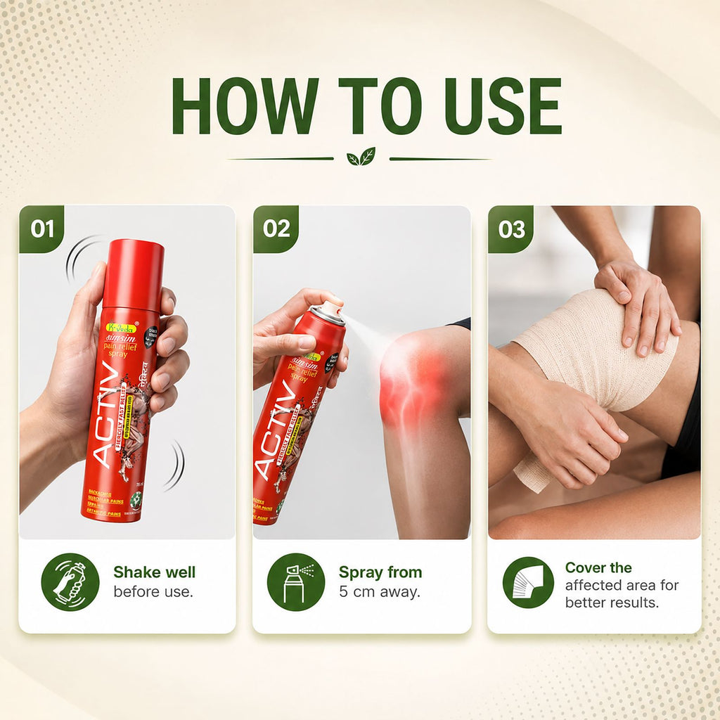 K-VEDA Activ Pain Relief Spray 75ml – Ayurvedic Relief Spray For Joint and Muscle Discomfort