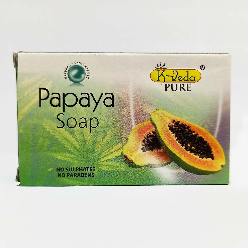 K?VEDA PURE PAPAYA SOAP 100?gm – Ayurvedic Soap With Papaya Enzyme & Vitamins For Brightening & Purifying Skin