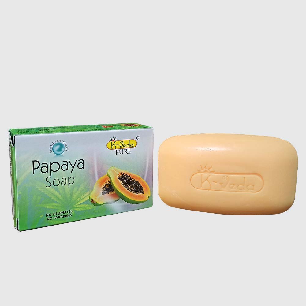 K?VEDA PURE PAPAYA SOAP 100?gm – Ayurvedic Soap With Papaya Enzyme & Vitamins For Brightening & Purifying Skin