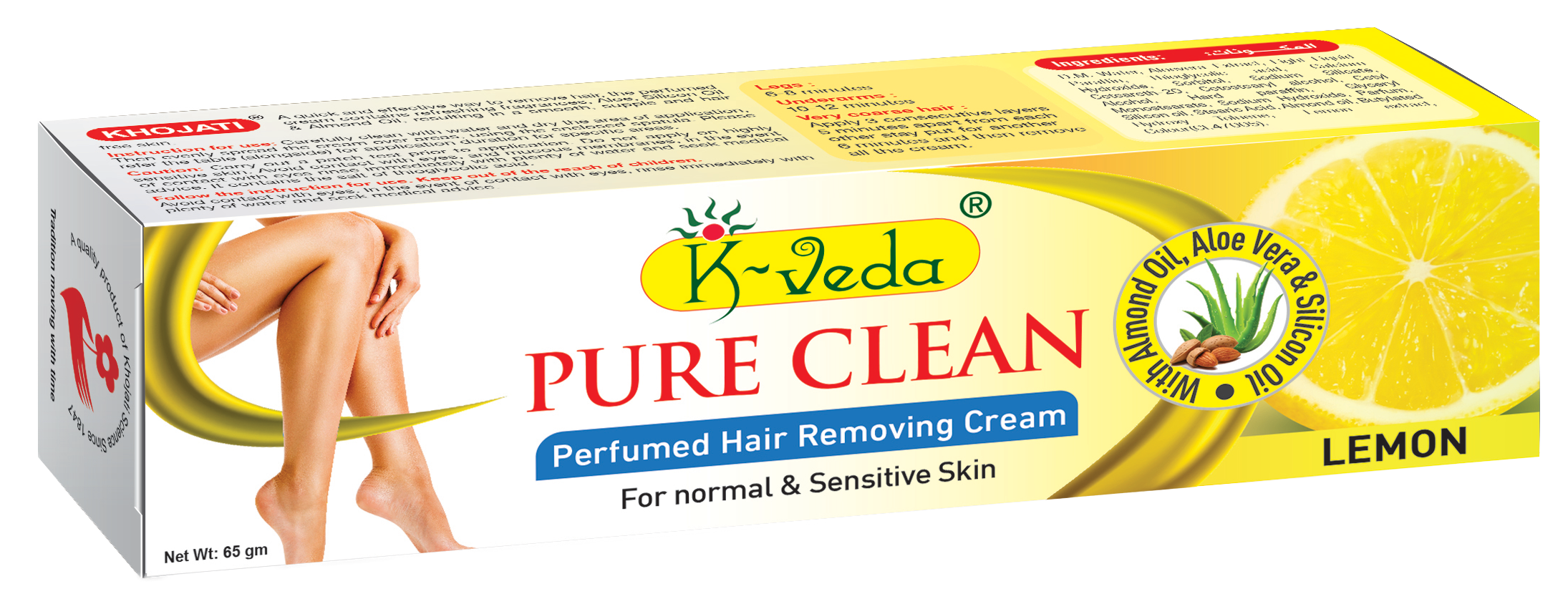 K-veda Pure Clean Hair Removal Cream – Lemon