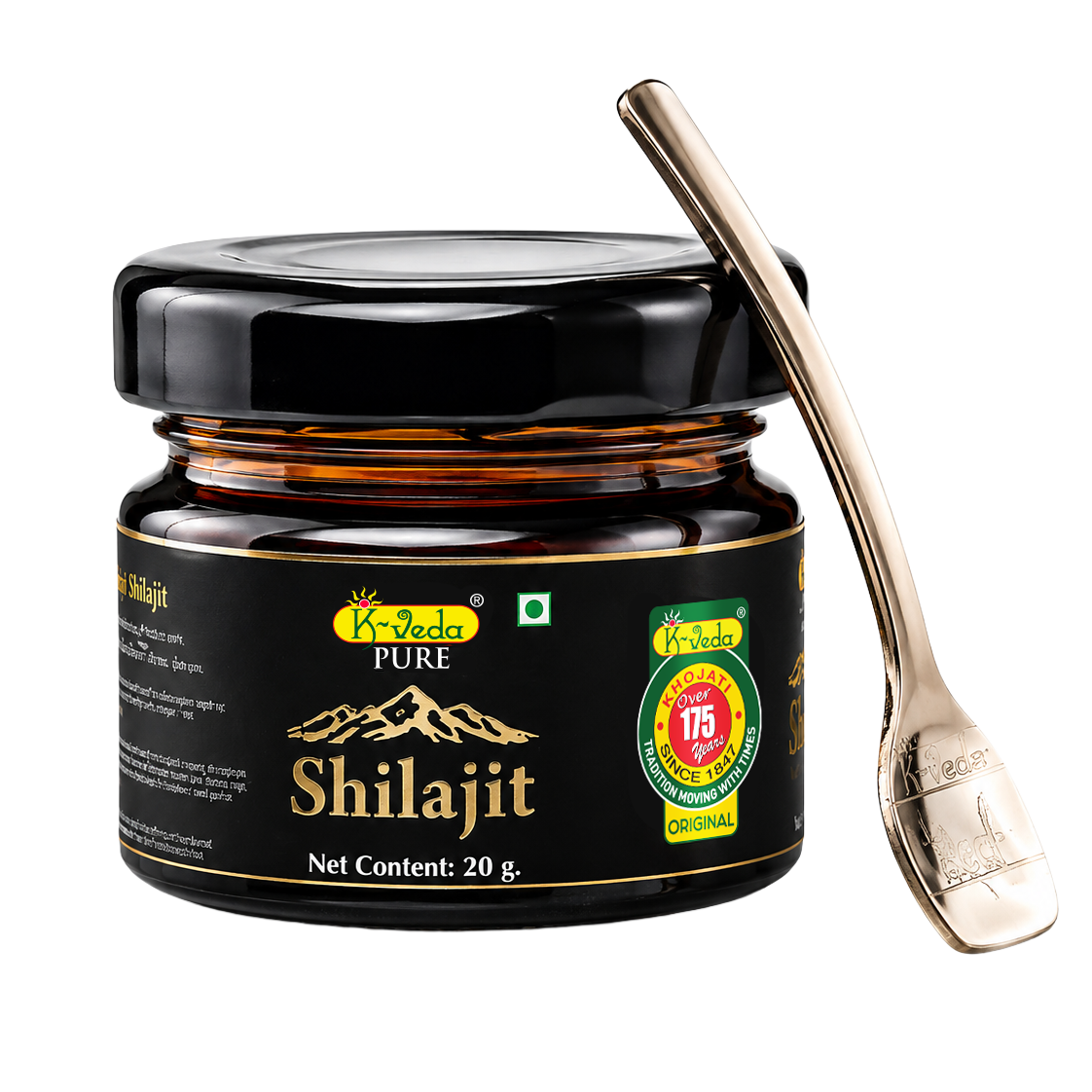 K-VEDA Pure Shilajit | 100% Purified Himalayan Shilajit Extract | Natural Energy & Vitality Support | 20g