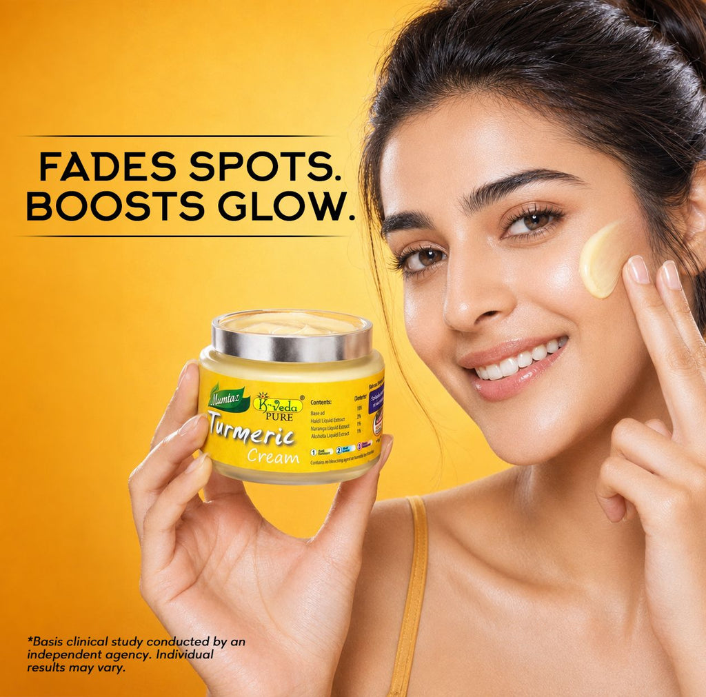 K-VEDA PURE MUMTAZ TURMERIC CREAM 40 gm – Ayurvedic Beauty Cream With Turmeric For Clear, Radiant Skin