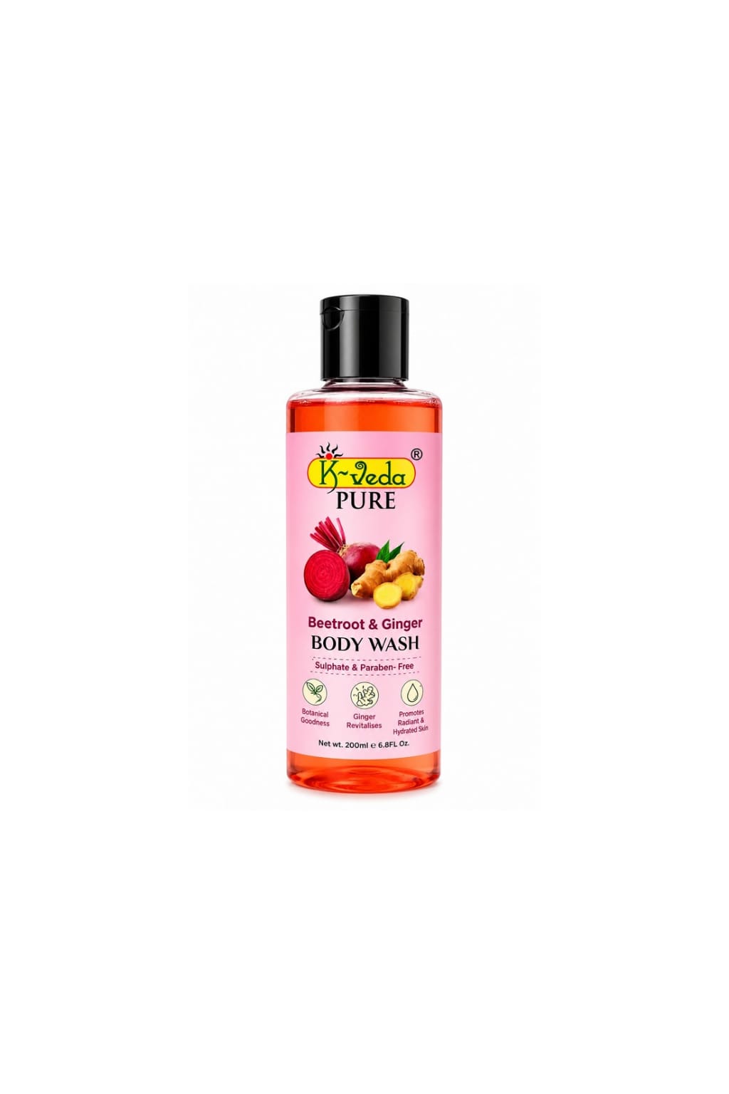K‑VEDA Pure Beetroot Ginger Body Wash 100 ml – Body Wash With Beetroot & Ginger For Revitalisation