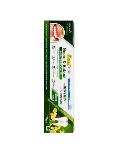 K-VEDA Neem & Babool Ayurvedic Dental Gel Toothpaste for Fresh Breath & Complete Oral Protection | Herbal Oral Care 125gm