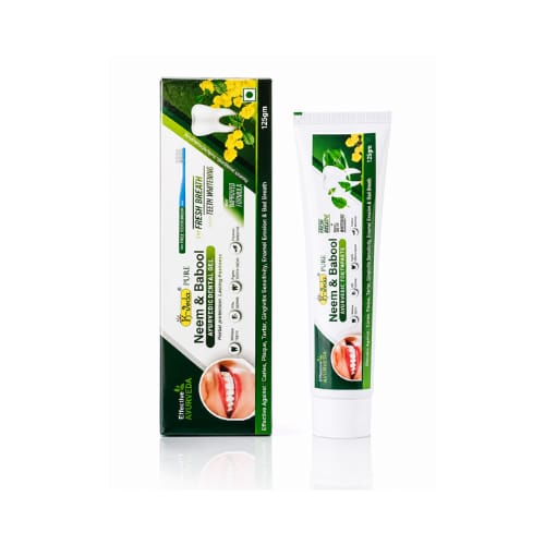 K-VEDA Neem & Babool Ayurvedic Dental Gel Toothpaste for Fresh Breath & Complete Oral Protection | Herbal Oral Care 125gm