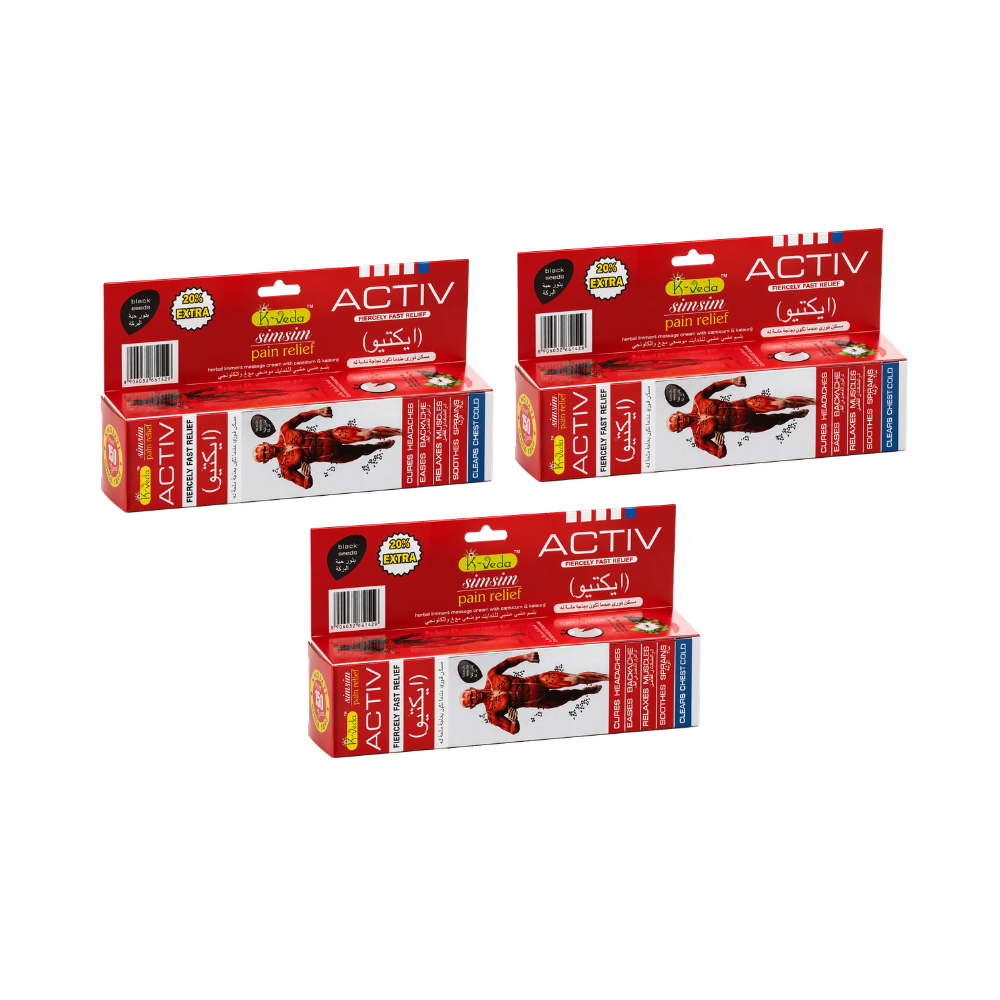 Sim Sim Pain Relief Activ 36 gm Pack of 3 – Ayurvedic Relief Cream For Rapid Muscle & Joint Comfort