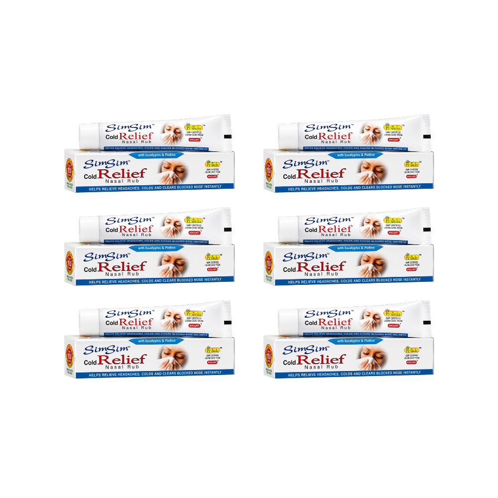 Sim Sim Cold Relief (Nasal Rub) 10gm Pack of 6 – Ayurvedic Relief Cream For Congestion & Breathing Ease