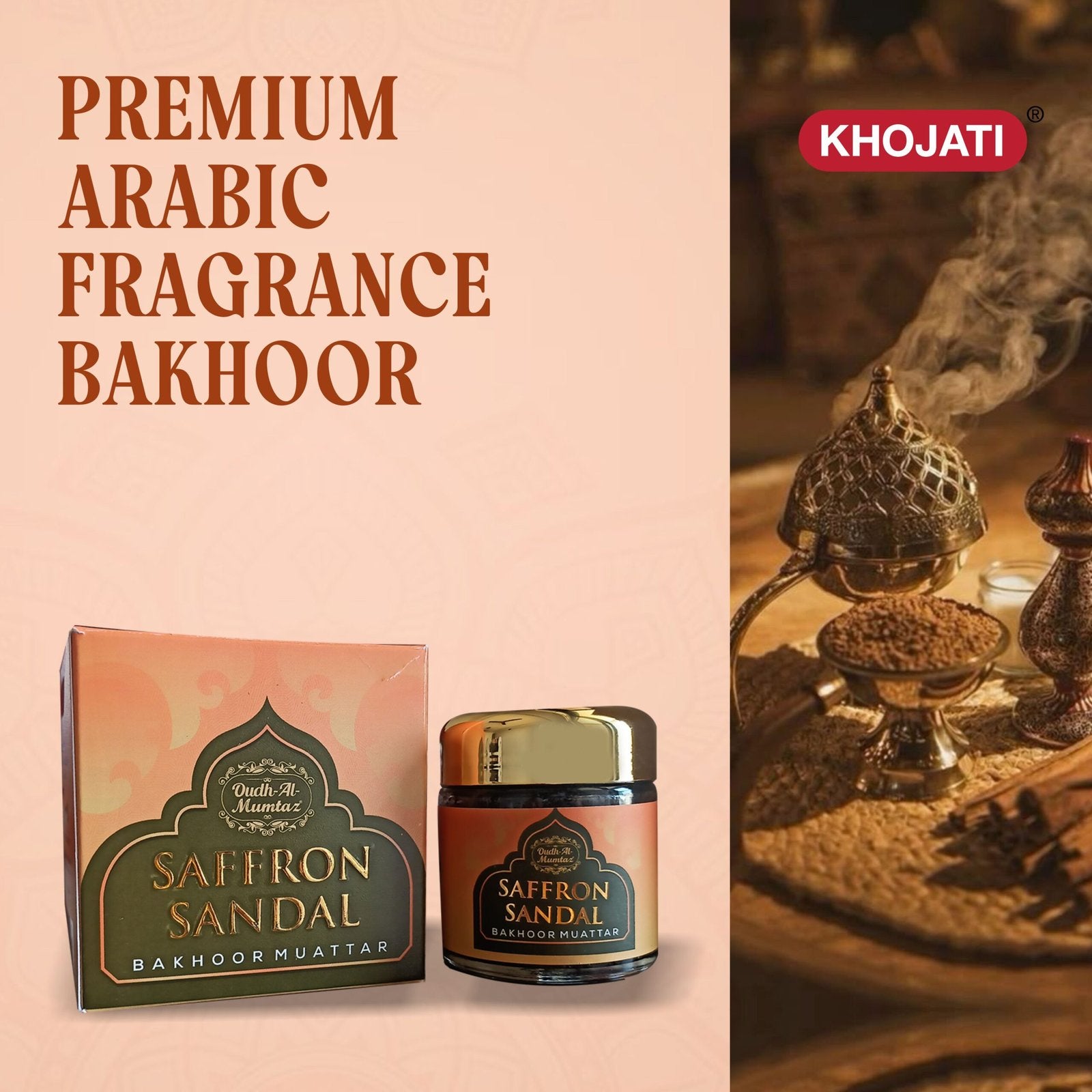 K‑VEDA Bakhoor Saffron Sandal 40gm – Bakhoor With Saffron & Sandalwood Blend For Calming & Clarity