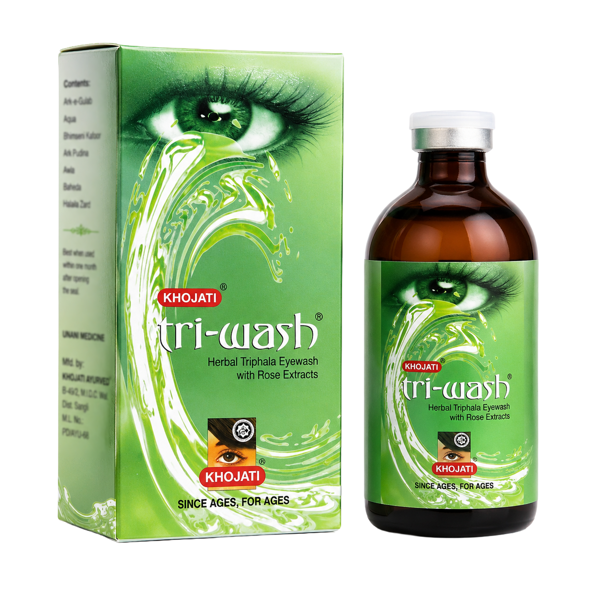 Triwash 100ml – Ayurvedic Eye Wash With Triphala & Rose Water For Refreshing Eye CleansingTRIWASH