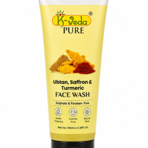 K‑VEDA UBTAN SAFFRON TURMERIC FACE WASH 100 ml – Gel cleanser with saffron & turmeric for brightening & acne care