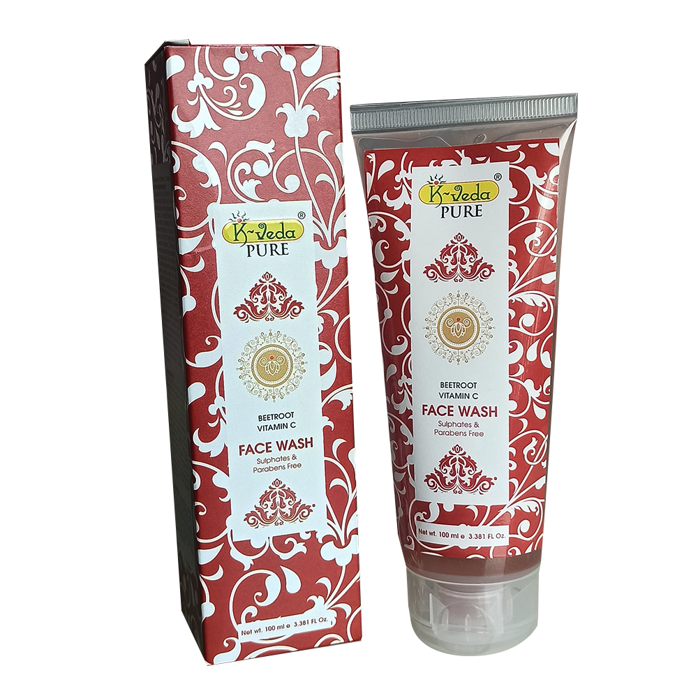 K‑VEDA PURE BEETROOT VITAMIN C FACE WASH 100 ml – With Beetroot & Vitamin C For Skin Radiance - Image 2