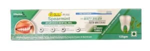 K-Veda Spearmint Ayurvedic Dental Gel Toothpaste for Minty Fresh Breath & Teeth Whitening | Herbal Oral Care 125gm
