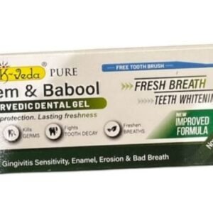 K-Veda Neem & Babool Ayurvedic Dental Gel Toothpaste for Fresh Breath & Complete Oral Protection | Herbal Oral Care 125gm