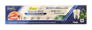 K-Veda Special Mint Ayurvedic Dental Gel Toothpaste for Extra Fresh Breath & Teeth Whitening | Herbal Oral Care 125gm